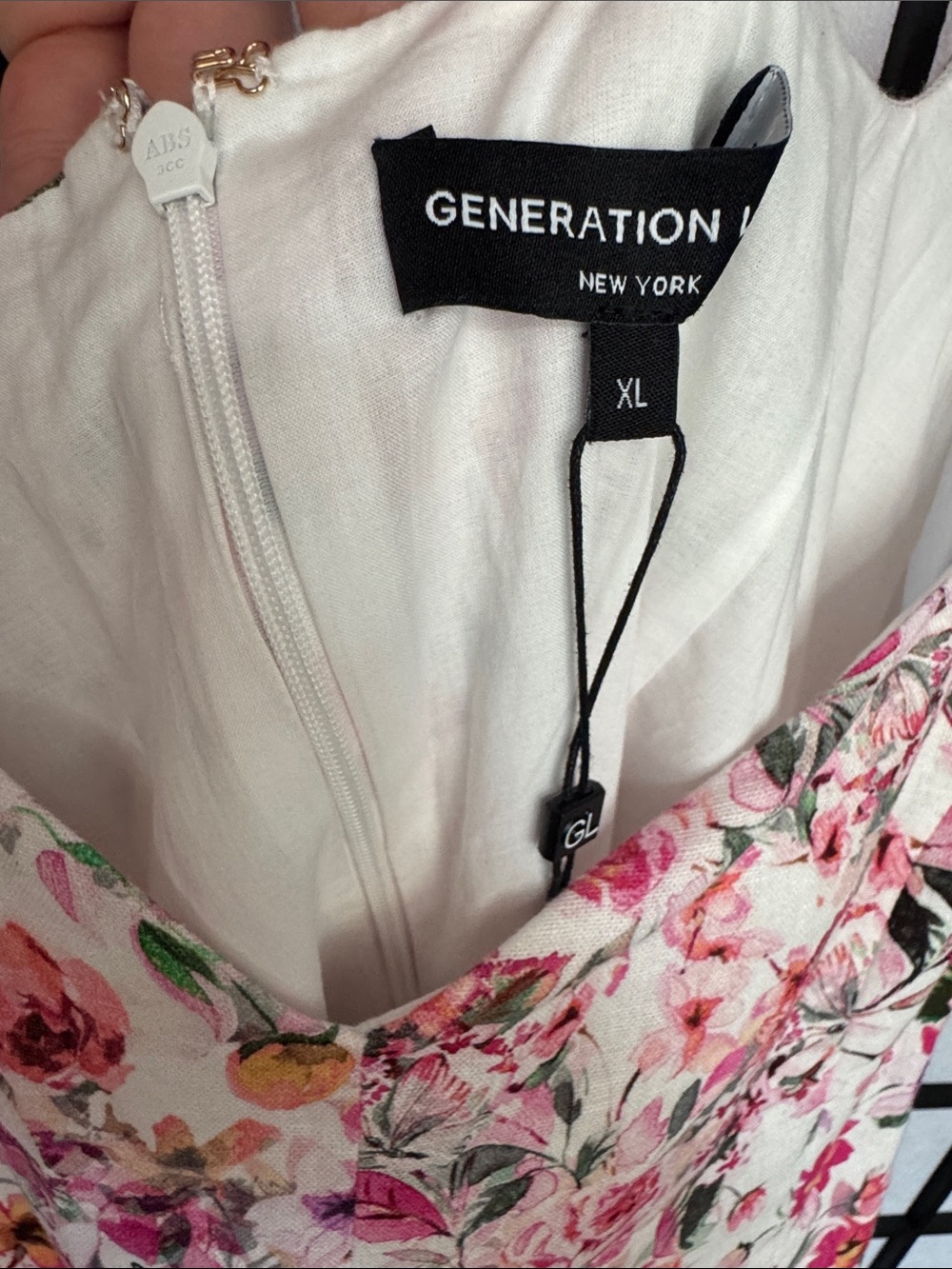 NWT Generation Love Eugenia Floral Linen Pink Split-Front Midi Dress XL - Picture 13 of 16